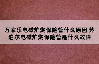 万家乐电磁炉烧保险管什么原因 苏泊尔电磁炉烧保险管是什么故障